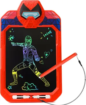 10 Inch LCD Writing Tablet for Kids, Alien Warrior Design Drawing Tablet, Doodle Board Pad for Learning, Toy Gift for Boys 3-6 Years Old (Red)