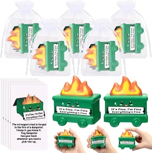 10 Set Mini Dumpster Stress Balls Bulk Motivational Quotes Stress Balls Inspirational Relief Pressure Toy Funny Squeeze Appreciation Gift for Employee Coworkers Staff Volunteer (Green)