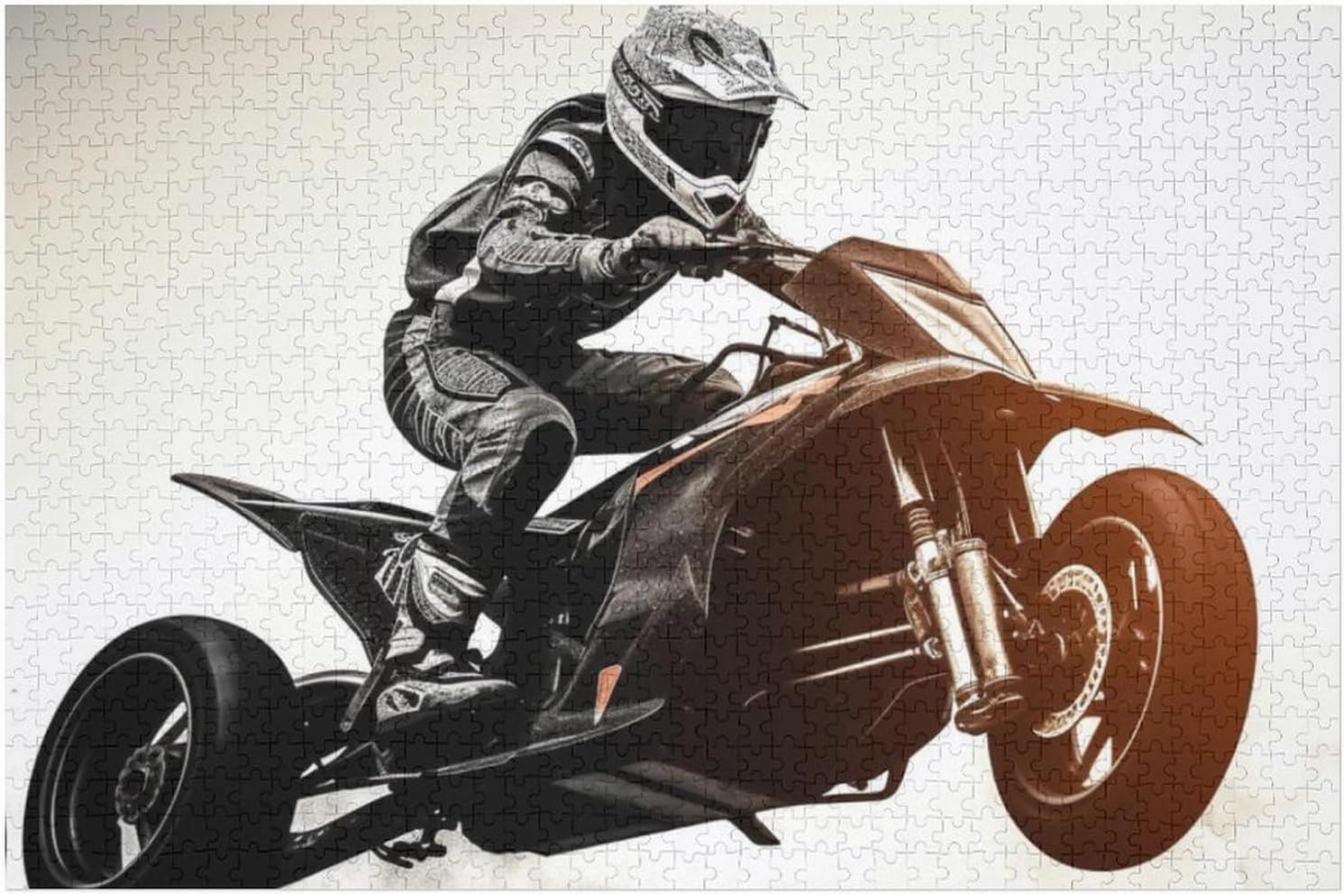 1000 PCS Jigsaw Puzzle for Adults Personalized Picture Puzzle Rider Racing Car Customized Wooden Puzzle for Family, Birthday, Wedding, Game Nights Gifts Animal Puzzle