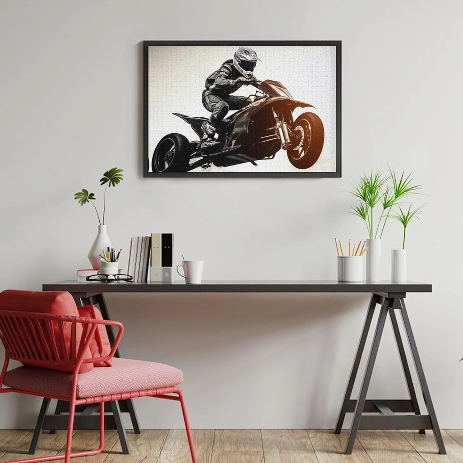 1000 PCS Jigsaw Puzzle for Adults Personalized Picture Puzzle Rider Racing Car Customized Wooden Puzzle for Family, Birthday, Wedding, Game Nights Gifts Animal Puzzle