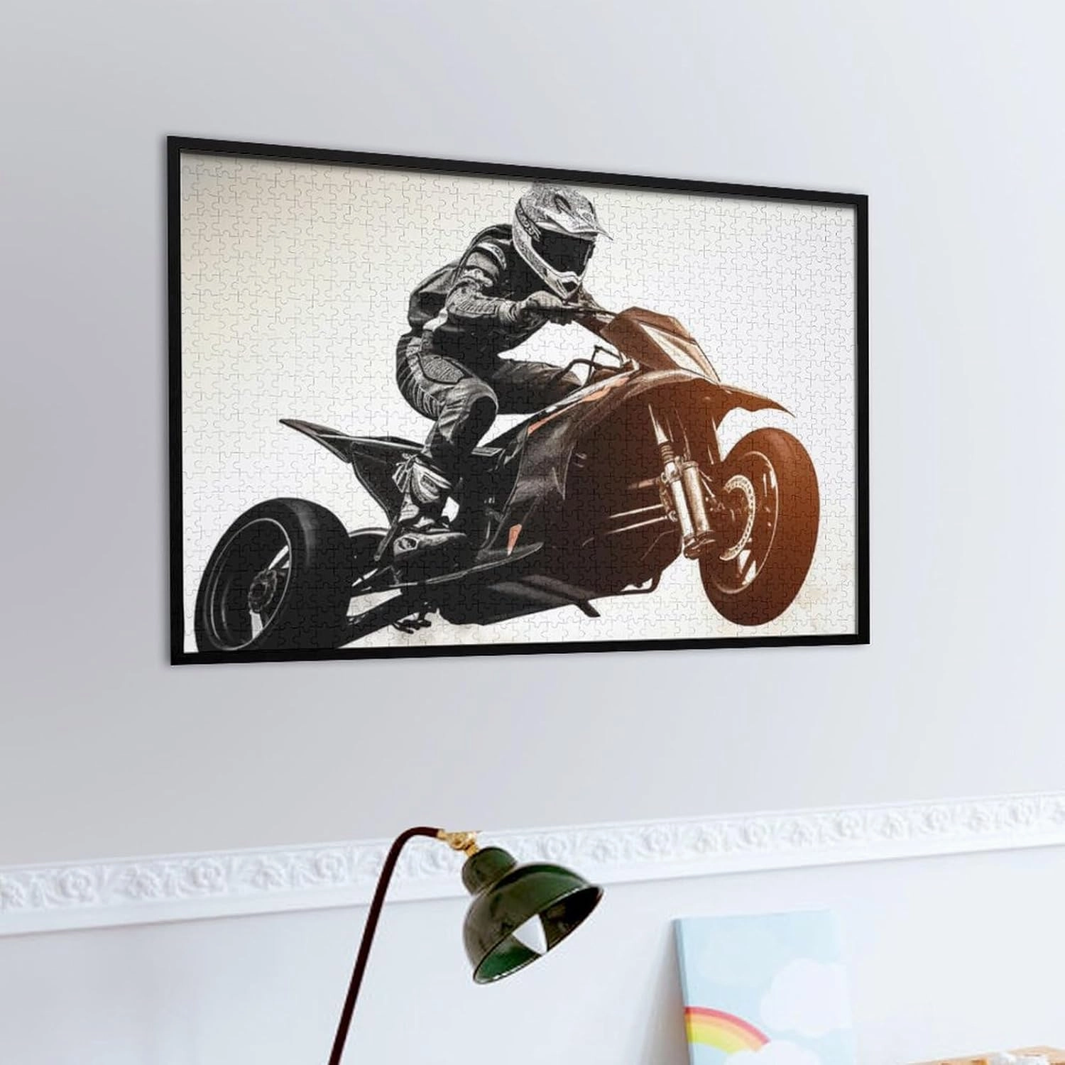 1000 PCS Jigsaw Puzzle for Adults Personalized Picture Puzzle Rider Racing Car Customized Wooden Puzzle for Family, Birthday, Wedding, Game Nights Gifts Animal Puzzle