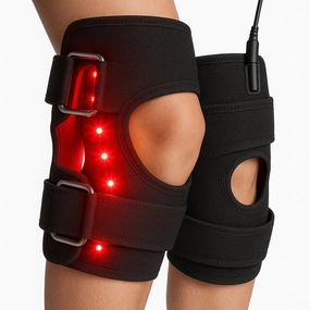 100% Medical Grade Red Light Therapy for Knee Pain Relief, Adjustable 850nm Near Infrared 660nm Red Light Wrap, Heated Knee Brace Device For Stiffness, Recovery and Joint Support