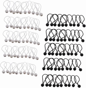 100 Pieces 16cm Heavy Duty Ball Bungee Cord Tie Down Straps for Canopy, Tarps, and Camping