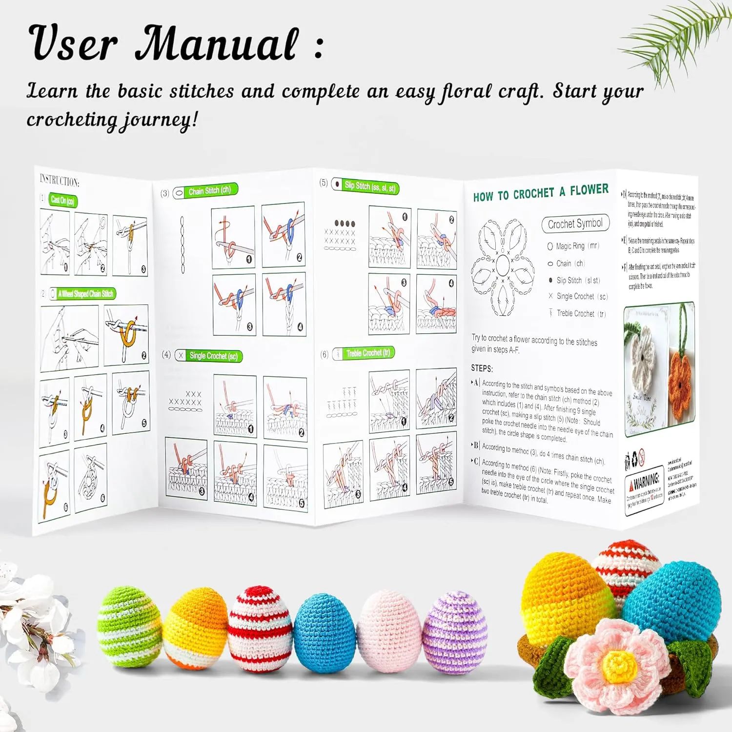 103 PCS Crochet Kit with Crochet Hooks Yarn Set, Premium Bundle Includes 1650 Yards Acrylic Yarn Skeins Balls, Needles, Accessories, Bag, Ideal Starter Pack for Kids Adults Beginner Professionals