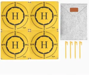 110cm Reversible Foldable Helipad Drone Landing Pad, Waterproof Helipad for Under 500-Level RC Helicopters, Splicing Portable Drones Launch Pad Aircraft Landing Mat Toy