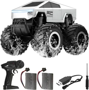 1:16 Cybertruck Remote Control Car, 2.4 GHz 4WD Amphibious Off-Road Pick-up Truck with LED Light, Waterproof Monster Truck Hobby RC Cars Toys for Boys Girls