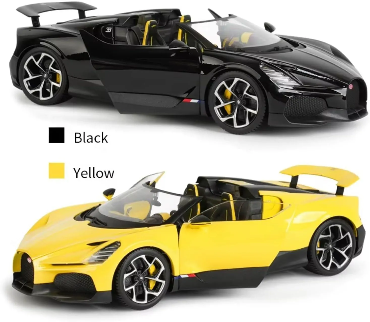 1/18 Alloy Racing Car for Bugatti Mistral Exquisite Die Cast Vehicle, Adult Ideal for Car Enthusiasts Collectors Model Car (B-Black)
