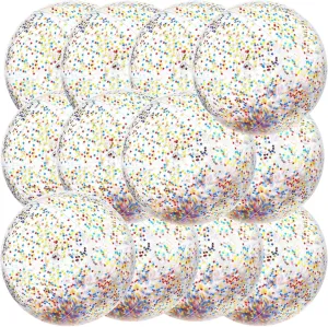 12 Pack Sequins Beach Balls 16" Large Inflatable Pool Ball 4th of July Patriotic Party Decoration PVC Jumbo Sport Ball Adults Independence Day Summer Beach Swimming Pool Water Games Party Favor