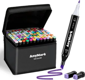 120 Colors Alcohol Markers Set, Professional Coloring Markers with Carry Bag for Artist coloring, Chisel & Fine Dual Tips for Drawing