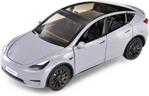 1/24 Model Y Toy Car, Alloy Diecast with Light, Big Model Y Diecast for Kids & Adults, Birthday Gift (Gray)