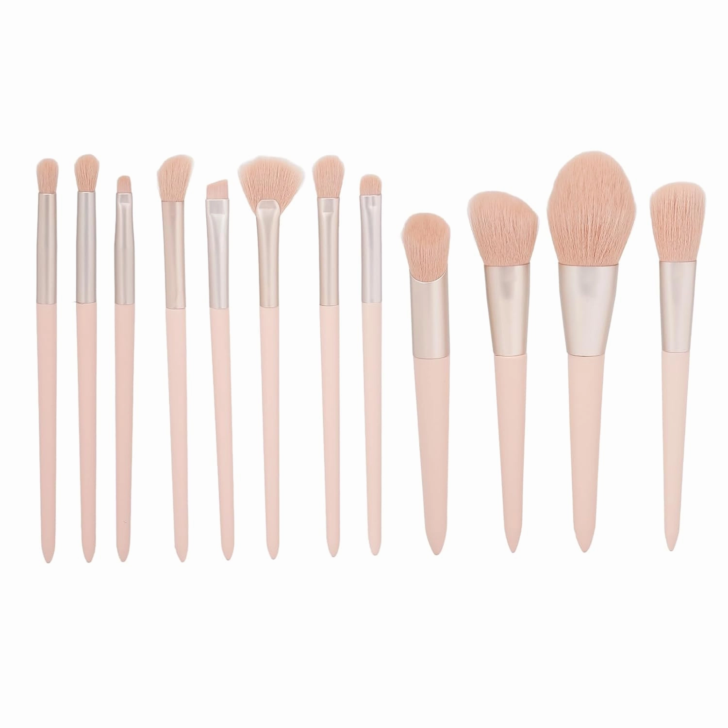 12pcs Makeup Brush Set | Soft Fiber Hair for Loose Powder/Blush/Eyeshadow | Well - Made Cosmetic Brushes for Makeup Artist & Beginners | Wooden Handle with Matte Aluminum Tube