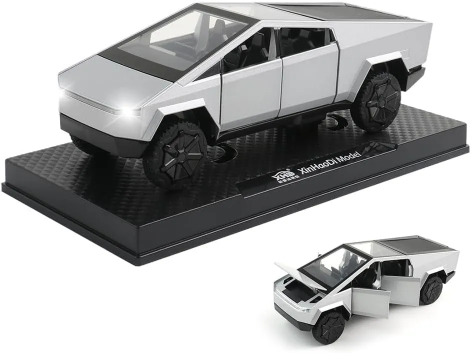 1/32 Alloy Pickup Truck Model Simulation Casting Toy Car Model Children's Dream Toys with Cool Lighting and Dynamic Music Perfect Birthday and New Year Gifts (1/32 Pickup Silver Grey)