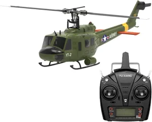 1/34 Scale RC Helicopter, YU Xiang F07-V UH-1 Huey 2.4G 6CH Brushless Direct-Drive Flybarless Helicopter Model, 2 Modes