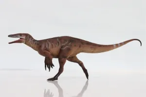 1:35 Scale Megaraptor Model Carnivorous Dinosaurs PVC Animal Figure Collection Realistic Decoration Gift for Adult (Red)