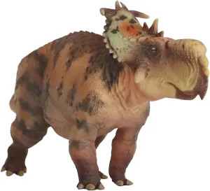 1:35 Scale Pachyrhinosaurus Figure Creataceous Stegosauridae PVC Model Dinosaur Collector Animal Wonderful Decoration Gift for Adult (Orange)