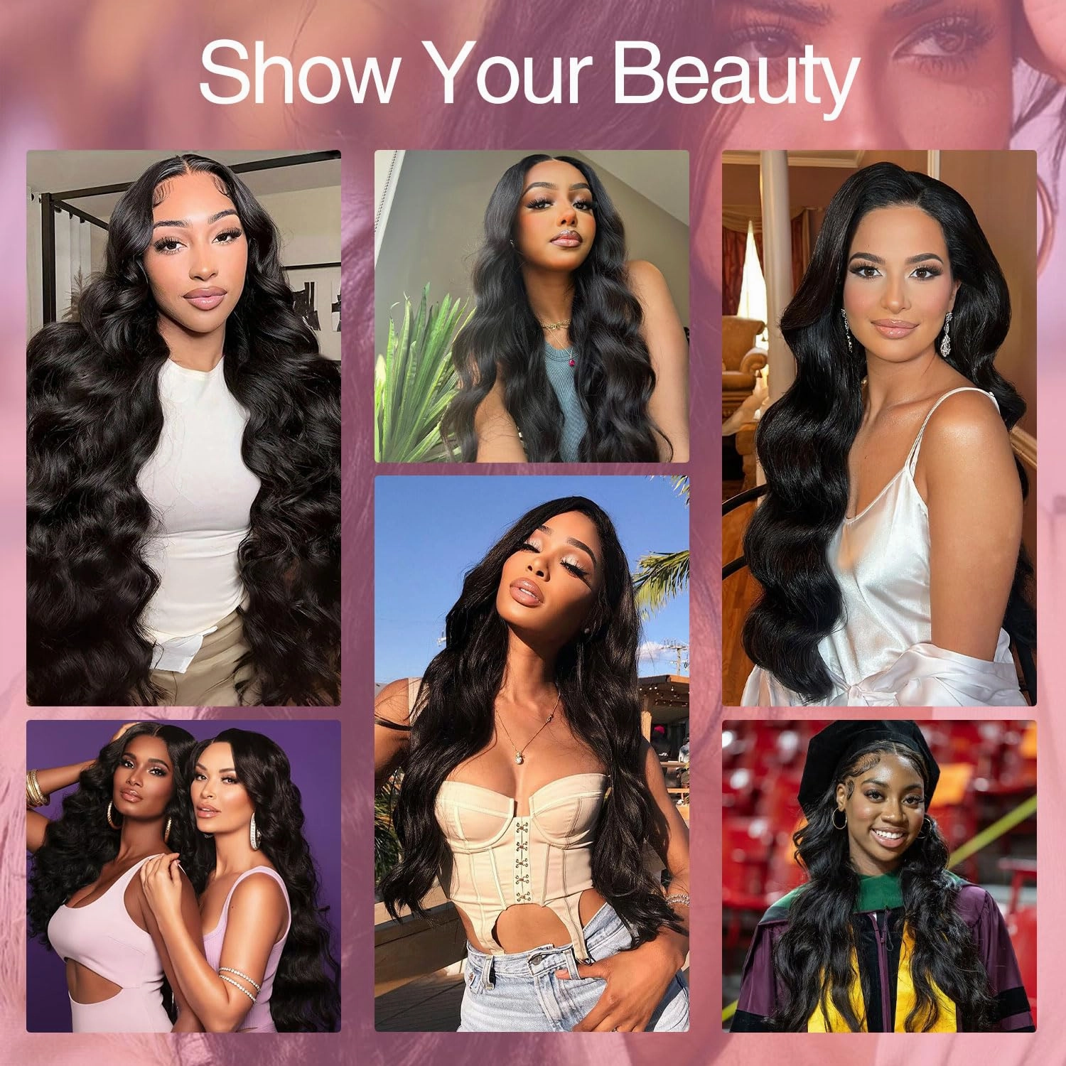 13x6 Lace Front Wigs Human Hair Pre Plucked 200% Density Body Wave HD Lace Front Wigs Human Hair Transparent Frontal Glueless Wigs Virgin Human Hair with Baby Hair for Women Natural Black 24 Inch