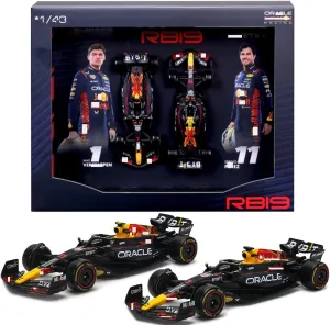 1/43 Racing Set Formula 1 RB19 Diecast Model Set #1 World Champion #11 Assembled Alloy Racing Cars, Collectible Display for Adult F1 Enthusiasts
