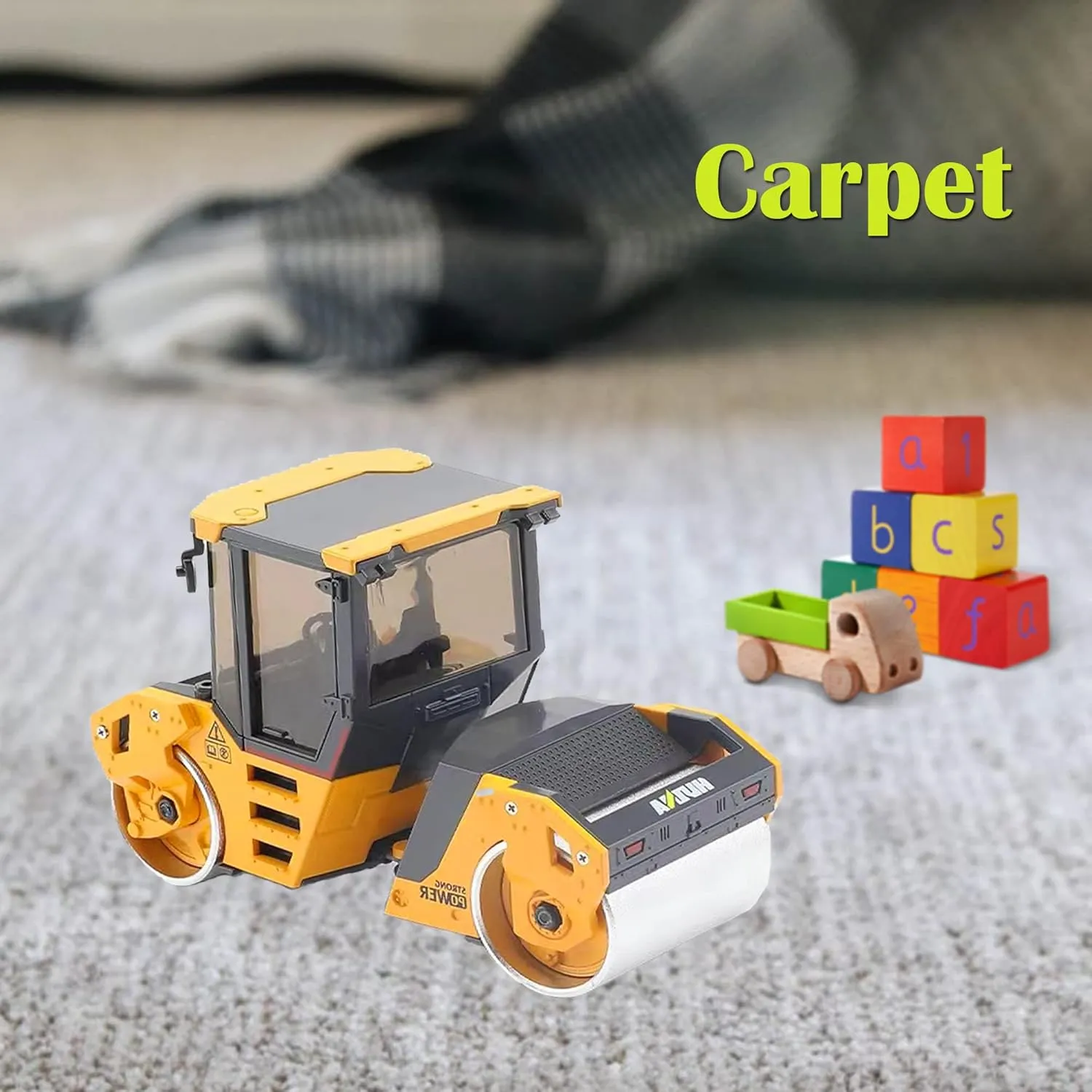 1/50 Scale Metal Double-Drum Roller Toy, Metal Construction Vehicles Road Roller Model Toy, Outdoor Sandbox Car Toys, Birthday Gift Toddler Boy Kid Child