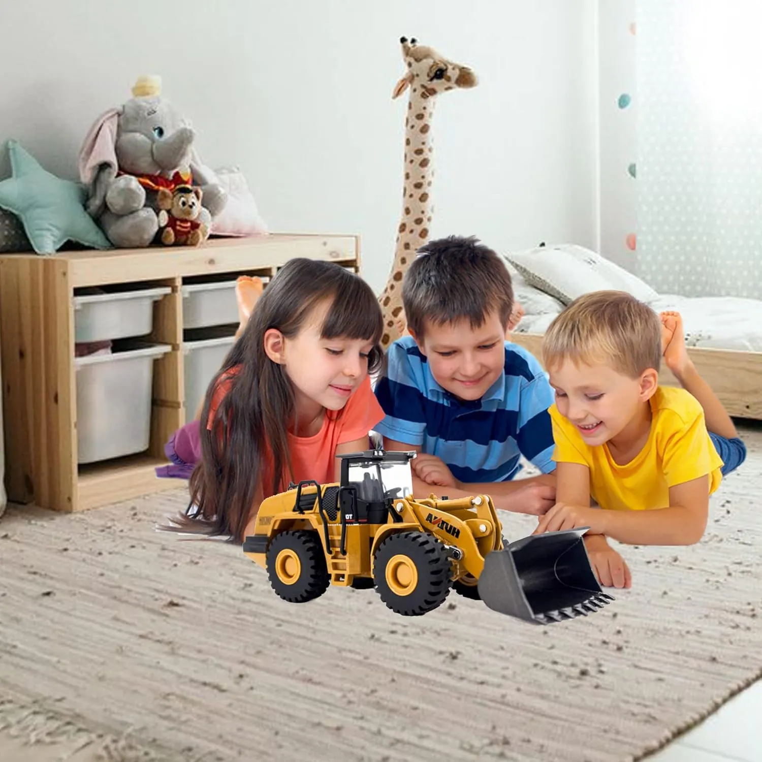 1/50 Wheeled Loader Heavy Duty Construction Metal Bulldozer, Loder Vehicle Toys for Kids, Outdoor Sandbox Car Toys, Birthday Gift Toddler Boy Kid