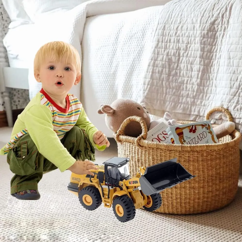 1/50 Wheeled Loader Heavy Duty Construction Metal Bulldozer, Loder Vehicle Toys for Kids, Outdoor Sandbox Car Toys, Birthday Gift Toddler Boy Kid