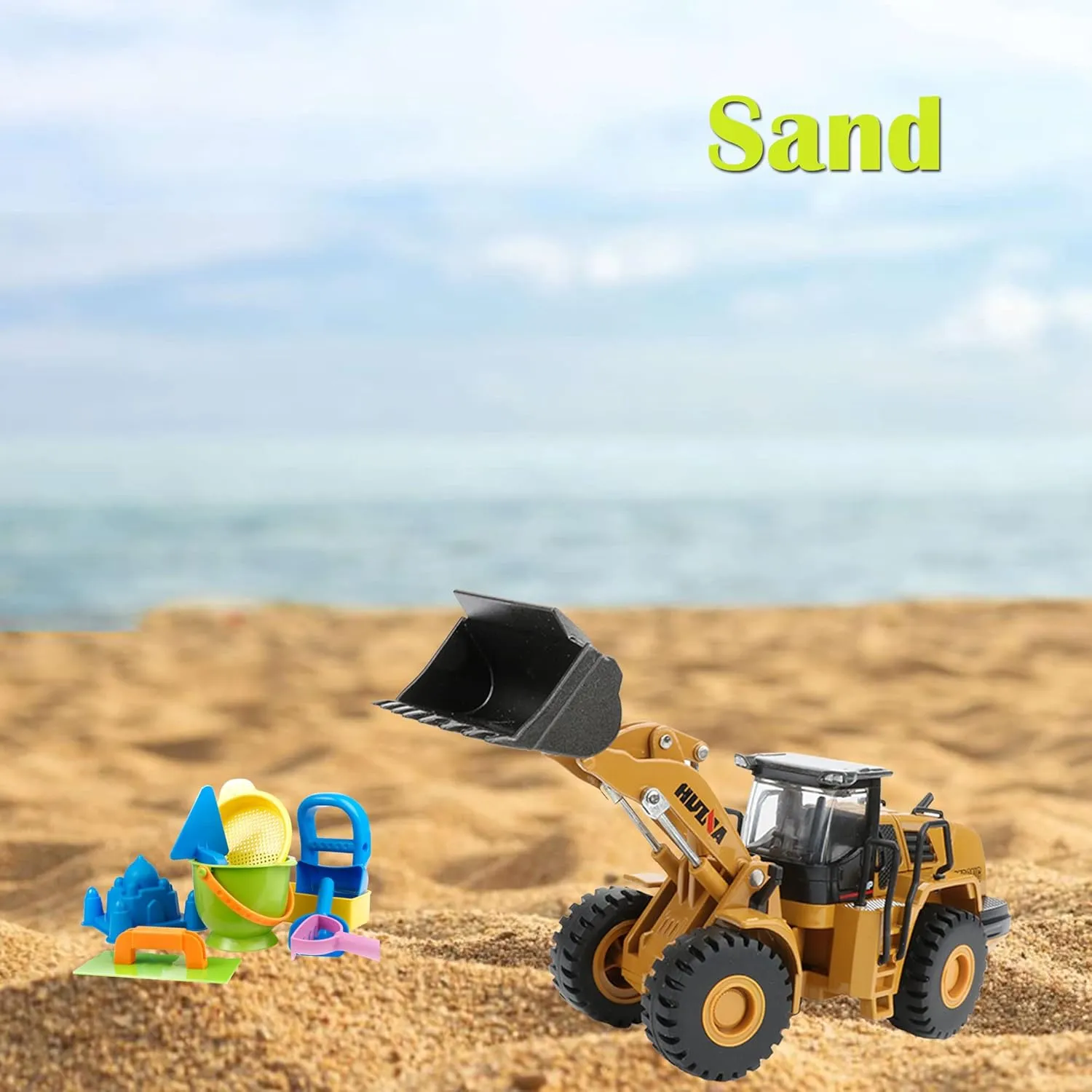 1/50 Wheeled Loader Heavy Duty Construction Metal Bulldozer, Loder Vehicle Toys for Kids, Outdoor Sandbox Car Toys, Birthday Gift Toddler Boy Kid