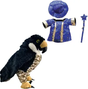 16 Inch Wizard Freddie The Falcon Plush Toy in Magical in Blue Wizard Costume with Hat and Wand – Enchanting Stuffed Animal for Kids, Perfect for Fantasy and Magic Lovers