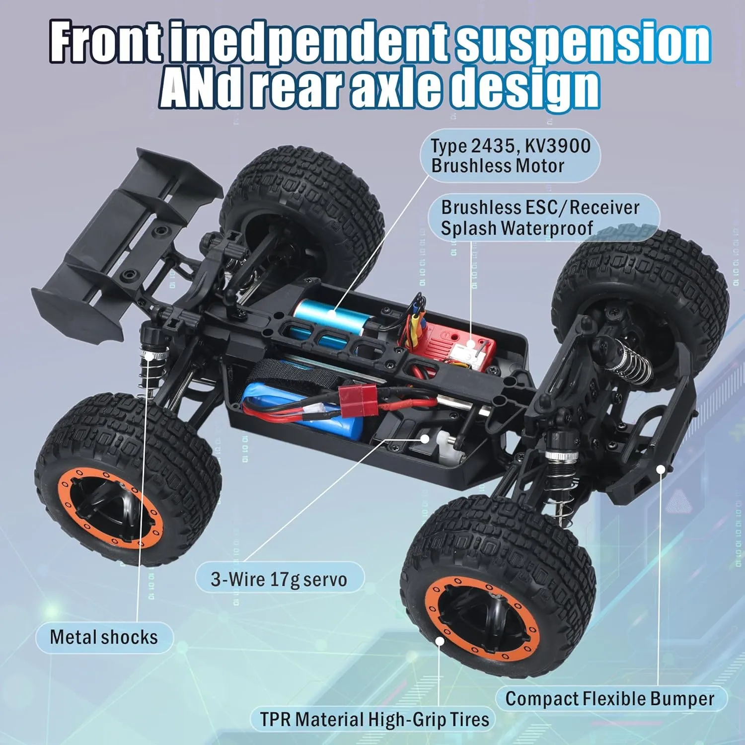 1602 Remote Control Car 1:16 Scale 4X4 Brushless Fast RC Cars for Adults, High Speed 45 KPH, Hobby Electric Off Road Racing, 4WD All Terrain Off Road Truck