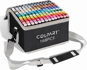 168 Colors Alcohol Markers Dual Tip Art Markers for Kids Marker Pens with Pen Holder and Carry Bag for Adult Coloring Painting Supplies Perfect for Painting, Coloring, Sketching and Drawing