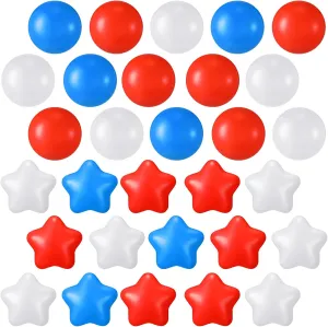 180 Pcs Plastic Play Balls Crush Proof Ocean Toy Balls for Independence Day Patriotic Party Play Tent Swimming Pool Decoration