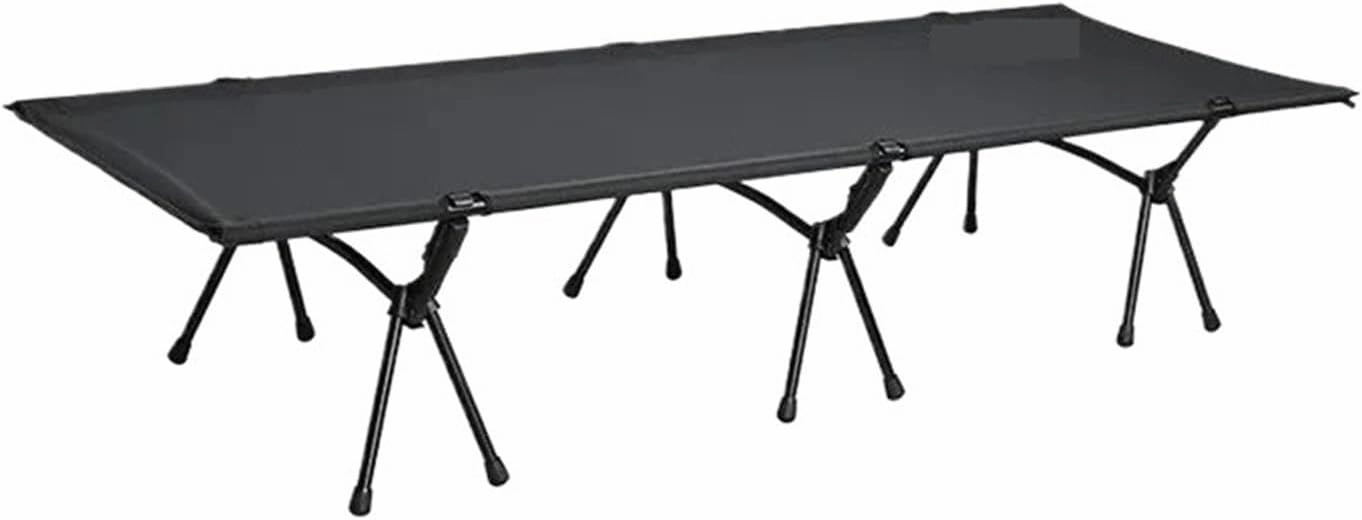 190 * 65 Camping Cot Portable Folding Bed Ultralight Aluminum Alloy Sleeping Cots for Outdoor Hiking Travel(Black)