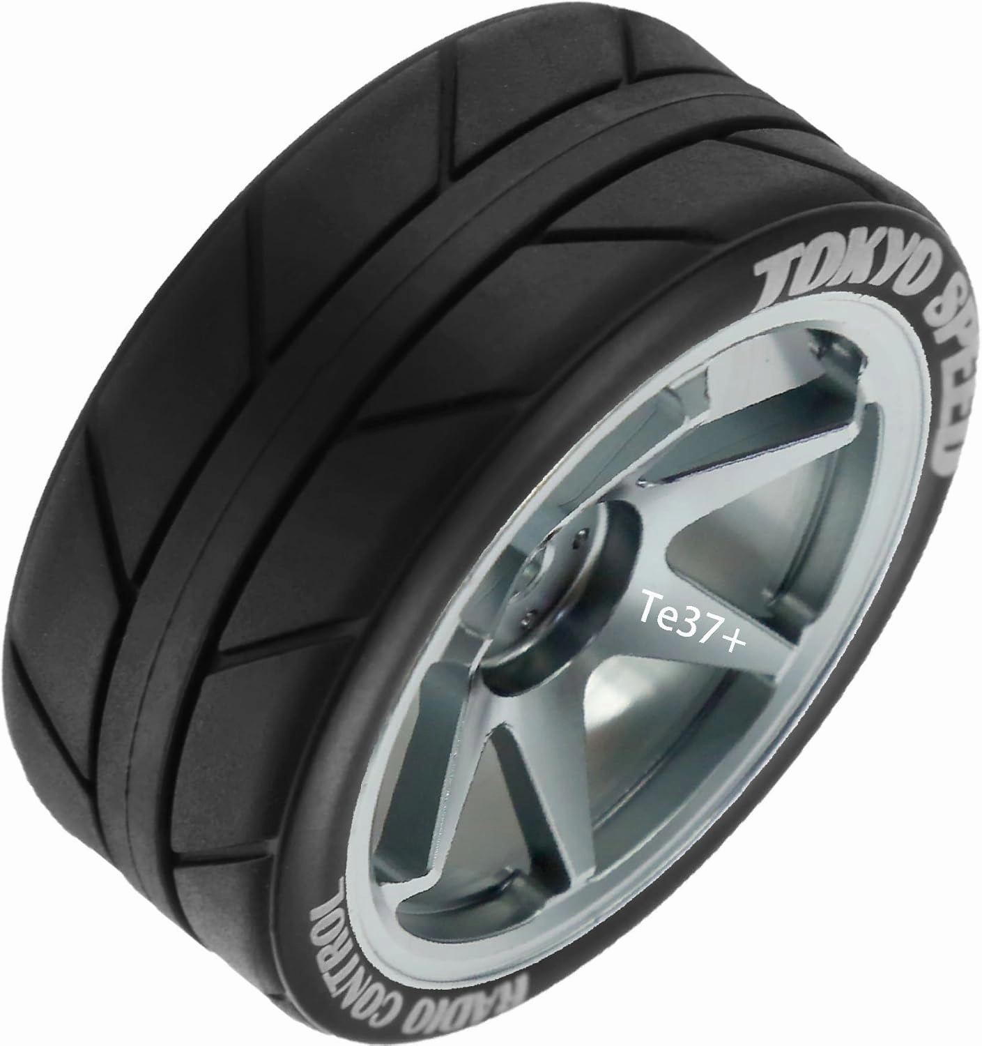 1/10 RC On Road Tires OD 65mm and Aluminum Street Wheels 12mm Hex Touring Tyres for 1:10 Rally Racing Drift Car Tamiya TT01 TT02 XV01 HPI KYOSHO HSP PTG2 Traxxas TA06 A959 PTG2 (Titanium)