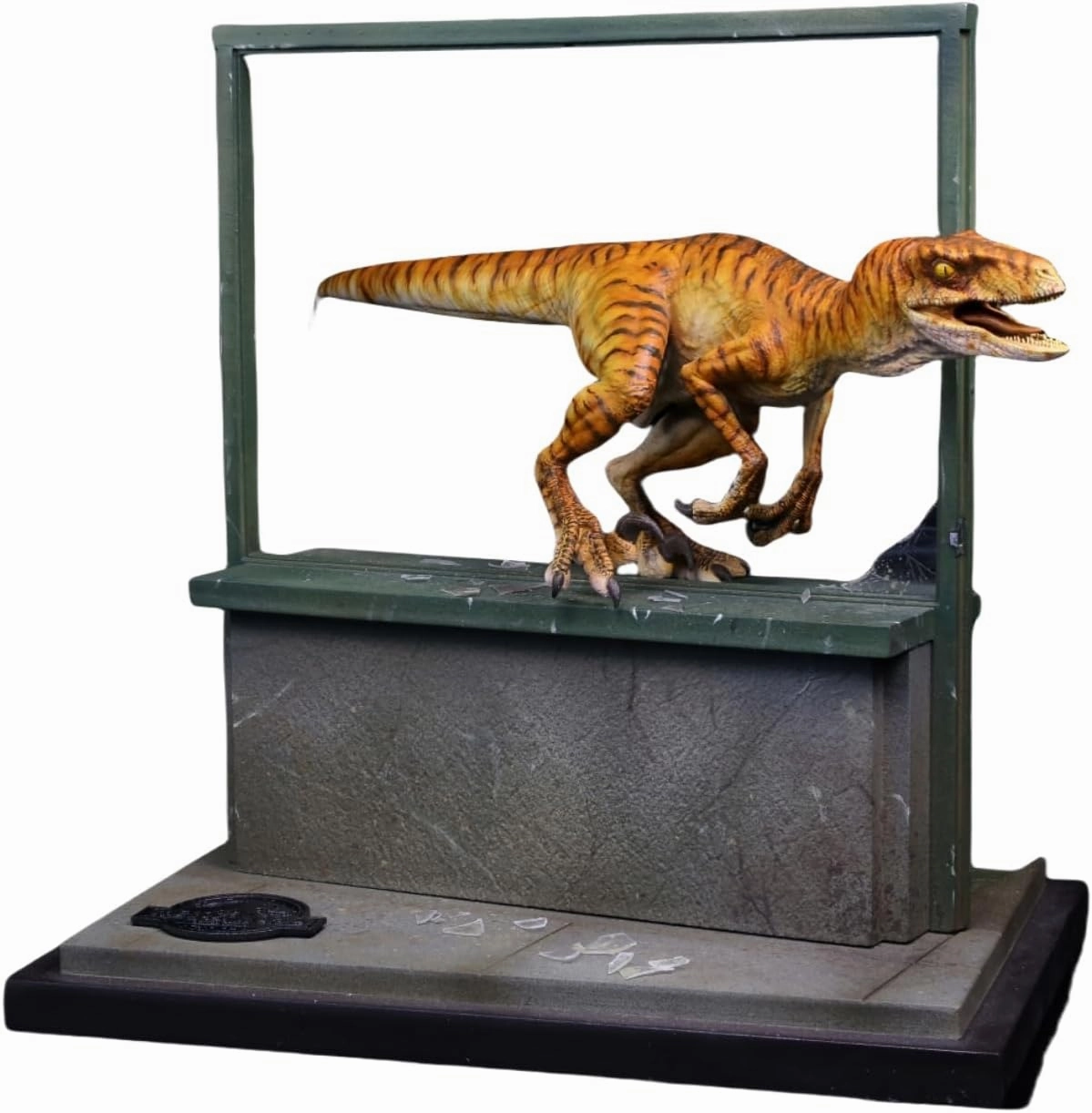 1:15 Scale Raptor On The Window Statue Dinosaur Figure Realistic Animal Model Collector Decor Gift