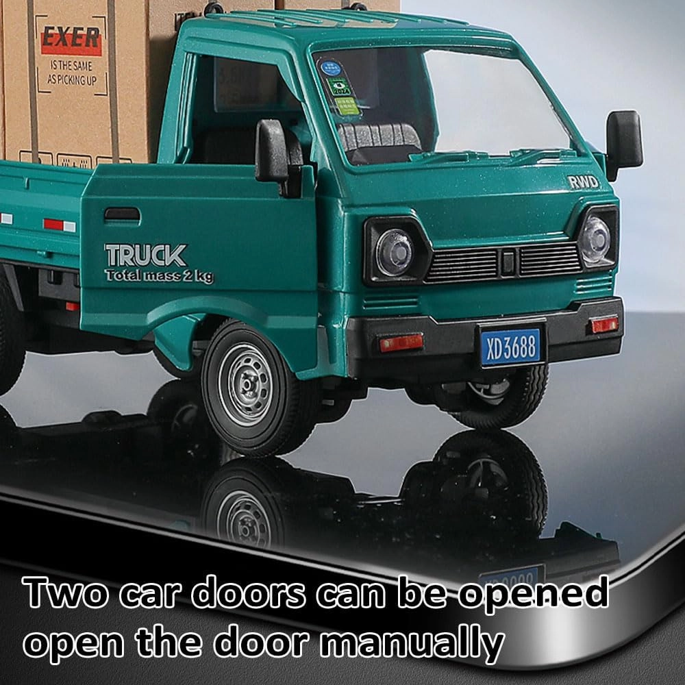 1:16 RC Crawler Truck, Remote Controlled Transport Car with Light Spray - 2.4Ghz Remote Control Car Toys for Boys & Adults - Rear Compartment Transport Goods