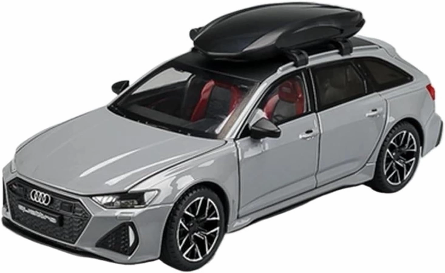 1 24 Audi RS6 Avant Station Wagon Alloy Car Model Diecast Metal Toy Vehicles Adults Car Model Sound and Light Scale Vehicles Toys(Gray)