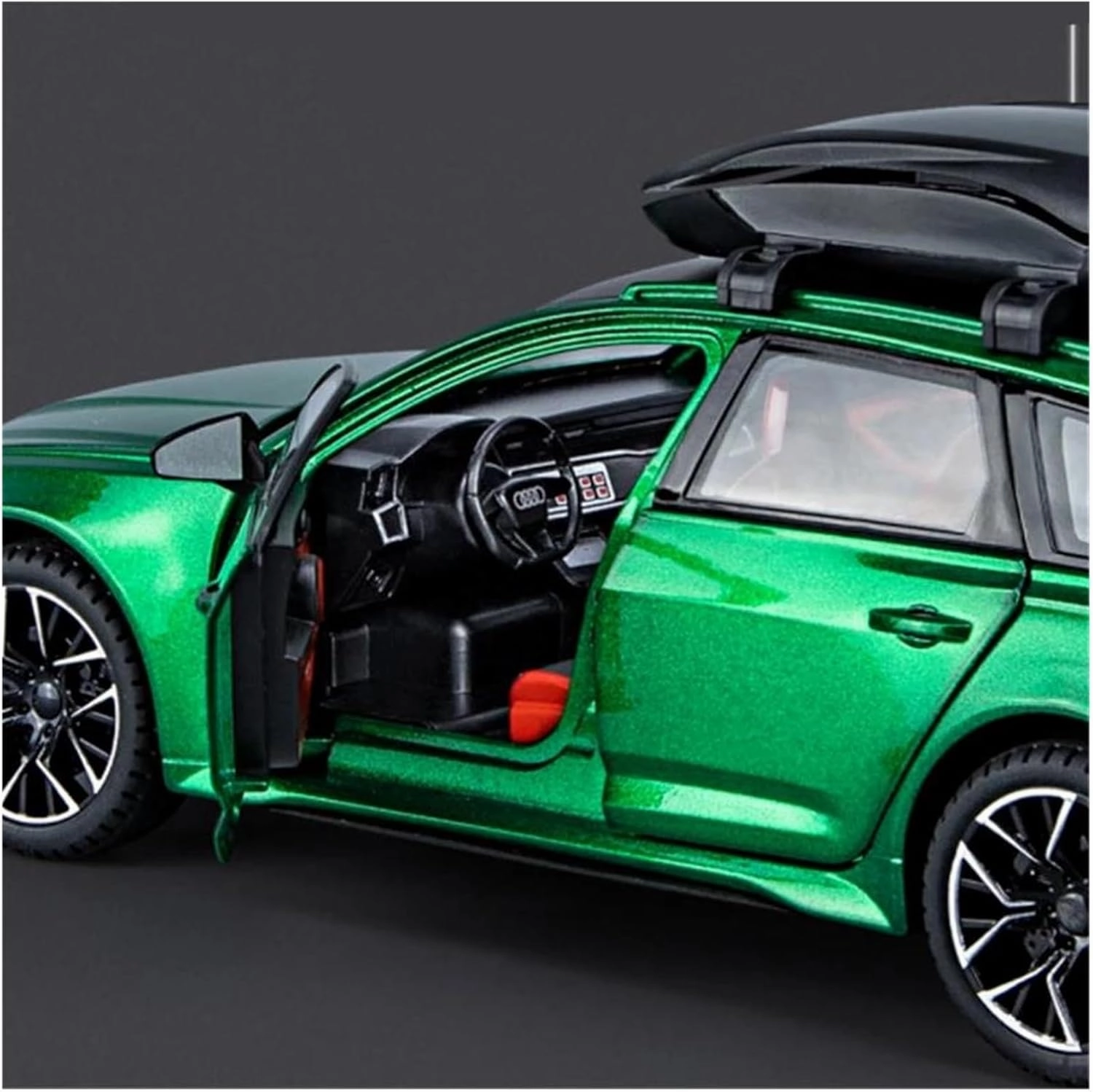 1 24 Audi RS6 Avant Station Wagon Alloy Car Model Diecast Metal Toy Vehicles Adults Car Model Sound and Light Scale Vehicles Toys(Gray)