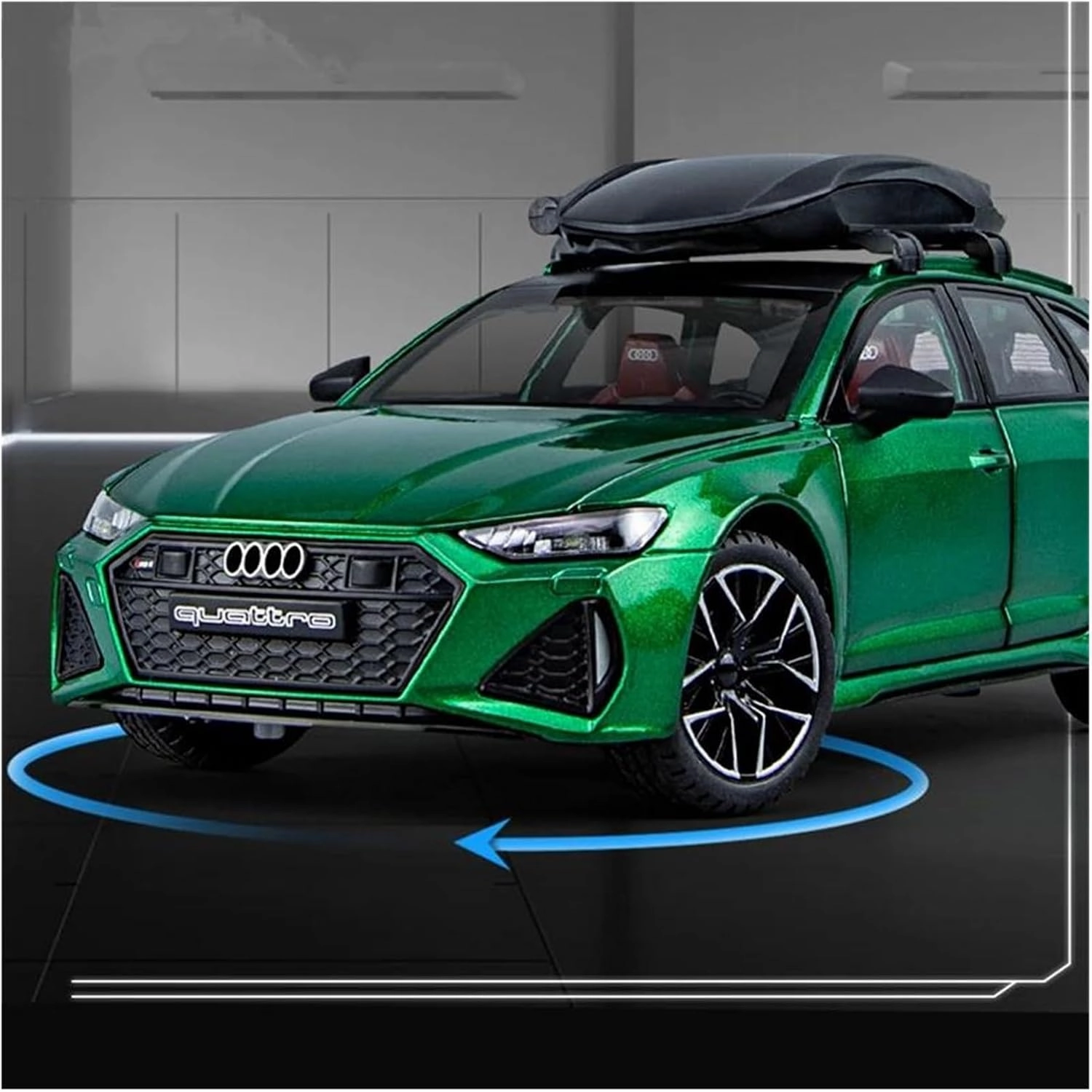1 24 Audi RS6 Avant Station Wagon Alloy Car Model Diecast Metal Toy Vehicles Adults Car Model Sound and Light Scale Vehicles Toys(Gray)