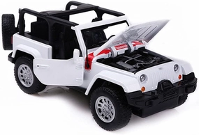 1:32 Alloy Car Model Simulation Convertible Off-Road Vehicle Die-cast Pull Back Car Four-Door Openable Design Rear Wheel Pull Back Light Can Be Bright Toy Car Children’s Gift