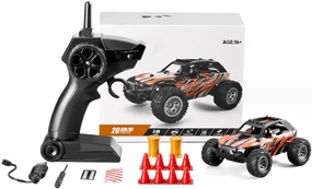 1/32 RC Off Road Truck, 20KM/H 4WD 2.4G Electric Waterproof Rechargeable Remote Control Drift Monster Crawler Car Vehicle (RTR Version), Orange, I2RFX5C151612J3QP