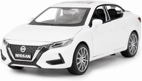 1:32 Scale Car Model Compatible for Collectible Nissan Diecast Toy Vehicle, Zinc Alloy Pull Back Toy Car with Sound and Light for Adult Boys Girls 3 4 5 6 7 8 (White)