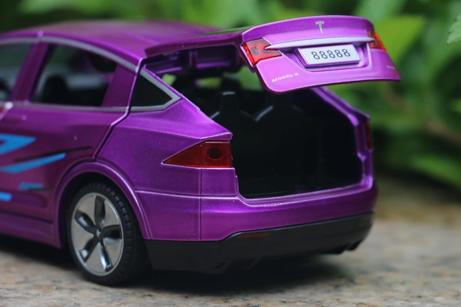1:32 Scale Car Model X Alloy Diecast Pull Back Electronic Toys with Lights and Music, Mini Vehicles Toys for Kids Gift Car Lovers Collection (Model X - Dazzling Purple)