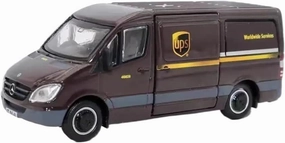 1 64 for Benz Sprinter Ups Express Delivery Truck Alloy Simulation Car Ornament Toy Collection Display Motor Vehicles Toys