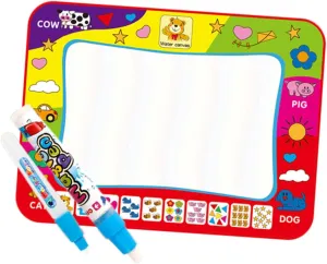 1Set Creative Water Canvas Drawing Cloth Portable Graffiti Painting Blanket for Imaginative Play Indoor and Outdoor Activities Educational Present for Boys