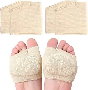 2 Pairs Metatarsal Pads with Gel Pad - Metatarsal Pads for Women Men - Ball of Foot Cushions for Pain Relief (Biege, X-Large:10.5-12.5)