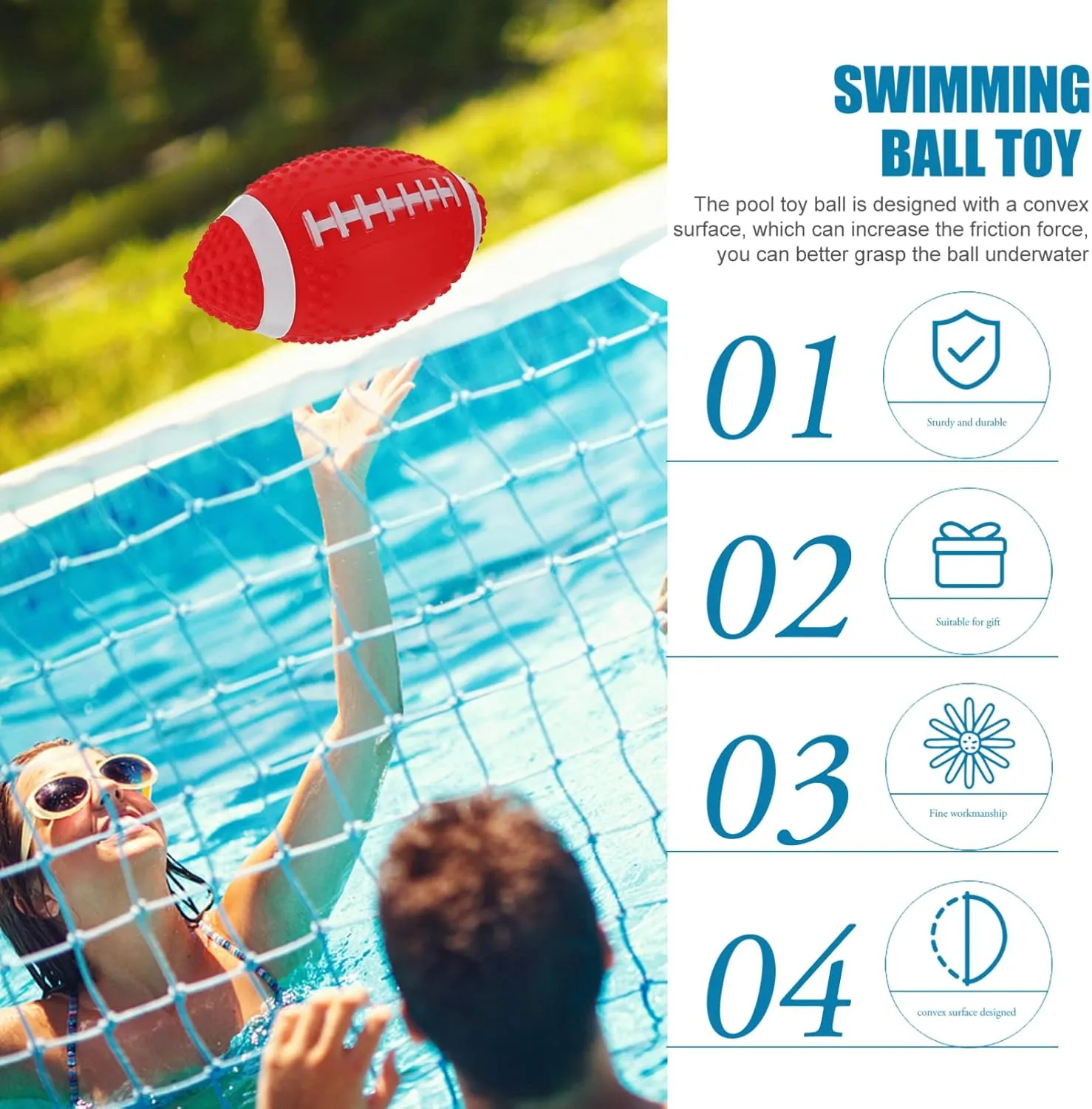 2 Pcs Swimming Pool Football Football Swimming Pool Football for Swimming Pool Underwater Ball Waterproof Sports Football