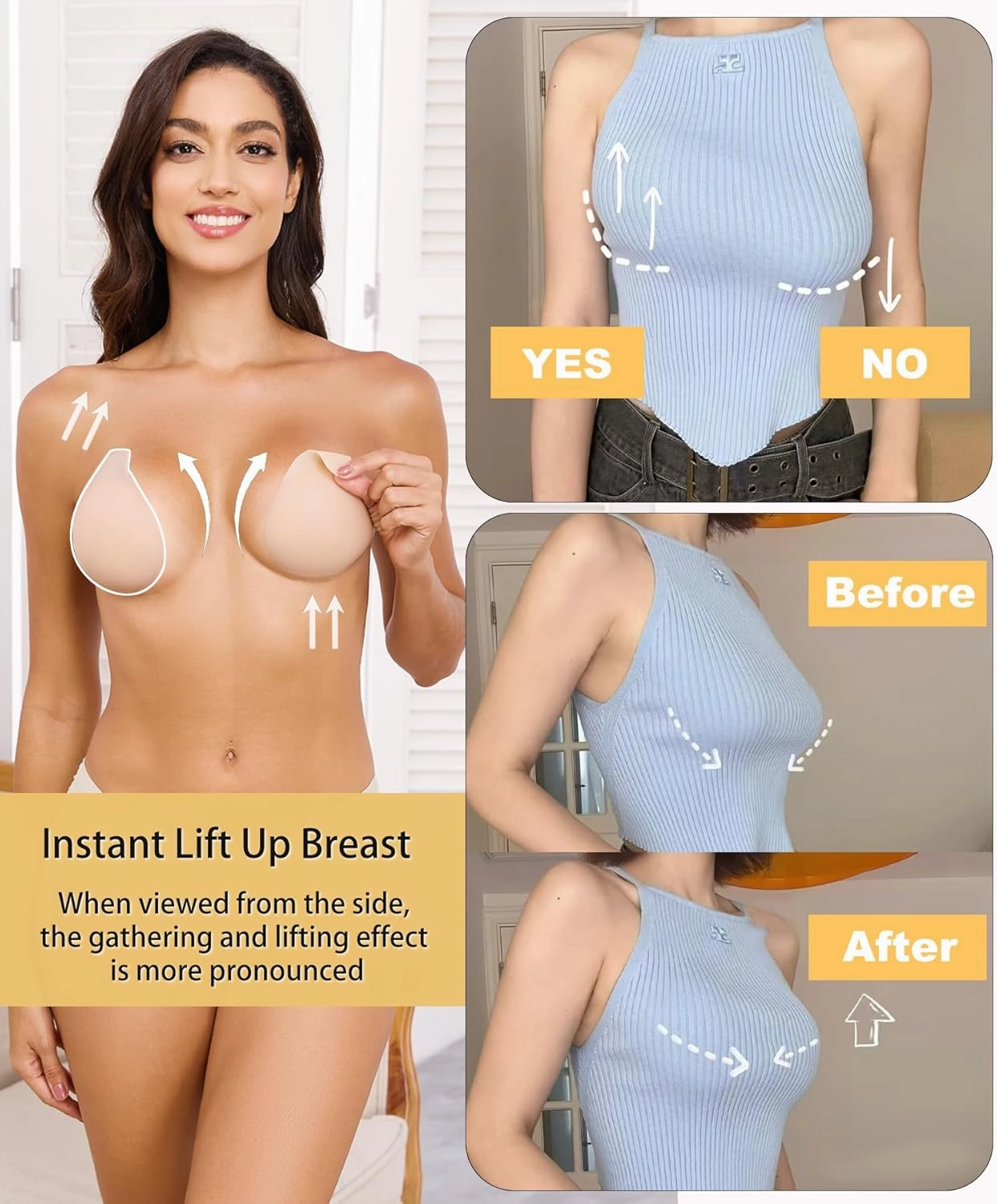 2025 Added Lift Nipple Covers Ultra-Thin Seamless Sticky Adhesive Bras Push up Reusable Pasties for Women