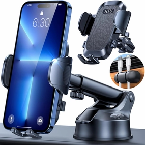 2025 Ultimate Car Phone Mount【80 LBS Strongest Suction & Military-Grade】【Patent & Safety Certs】 Cell Phone Holder Truck Stand for Dashboard Windshield Vent for iPhone 16 Pro Max 15 14 Samsung, Black