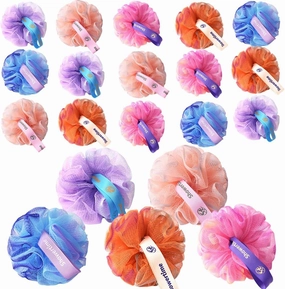 20 Pack Mini Shower Loofah Bath Sponge 20G, Soft Travel Size Nylon Mesh Puff for Body Wash, Loofah Shower Exfoliating Scrubber Pouf for Women and Men, Full Cleanse, Beauty Bathing Accessories
