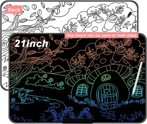 21 Inch LCD Writing Tablet for Kids, Electronic Drawing Pad Doodle Board, Educational Learning Toy for Kids. Gift for 3 4 5 6 7 8 Years Old Girls Boys (Black)