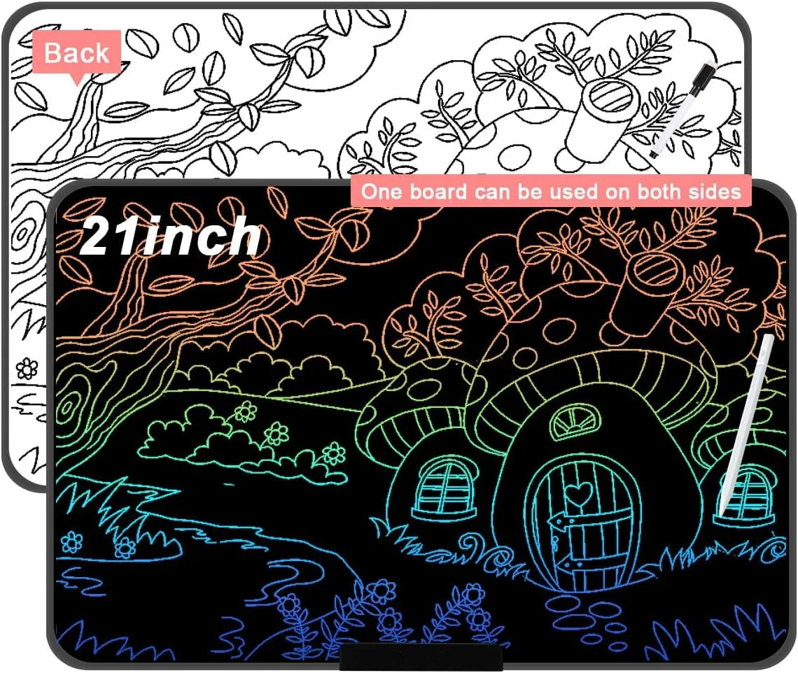 21 Inch LCD Writing Tablet for Kids, Electronic Drawing Pad Doodle Board, Educational Learning Toy for Kids. Gift for 3 4 5 6 7 8 Years Old Girls Boys (Black)