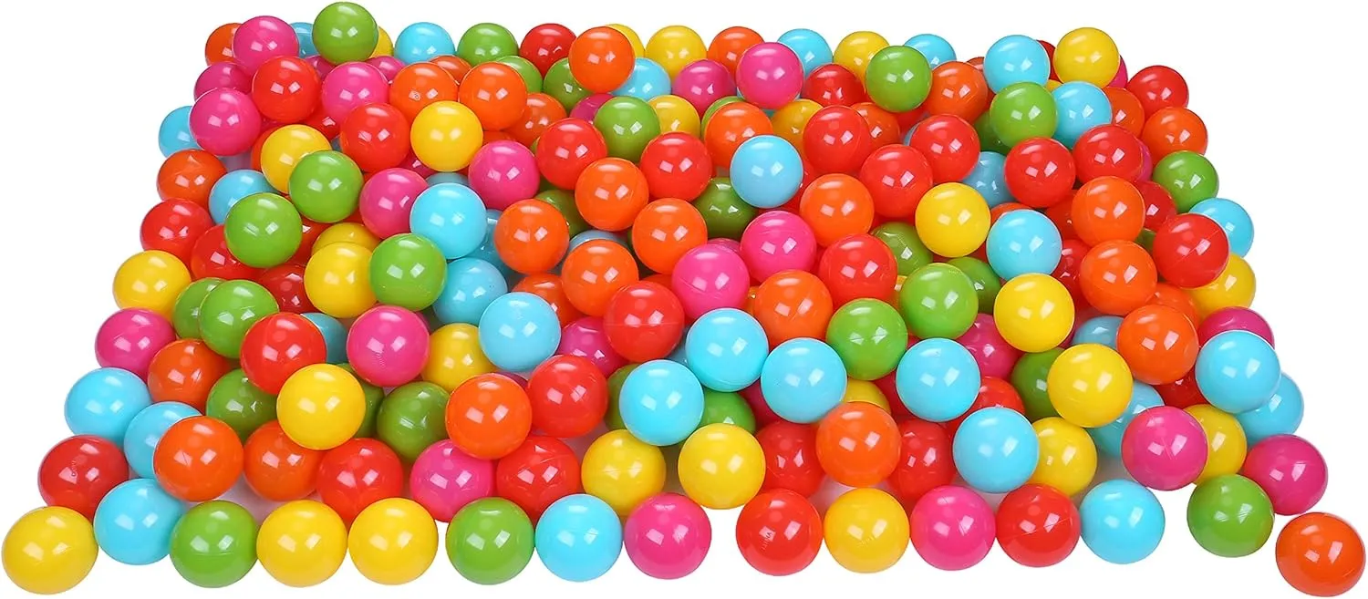 2.3-Inch Phthalate Free BPA Free Non-Toxic Crush Proof Play Balls Pit Balls- 6 Bright Colors in Reusable and Durable Storage Mesh Bag with Zipper, 100-Count